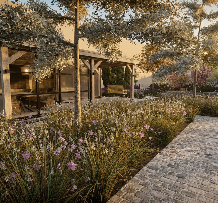 Fotorealistische Gartenvisualisierung mit LANDSKETCH AI