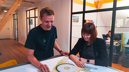 Abstimmung eines Freianlagenplans für ein Bauprojekt