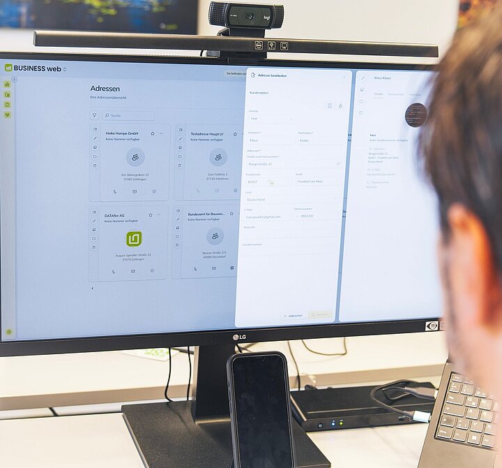 Adressverwaltung in BUSINESS web über die myDataflor Cloud-Plattform