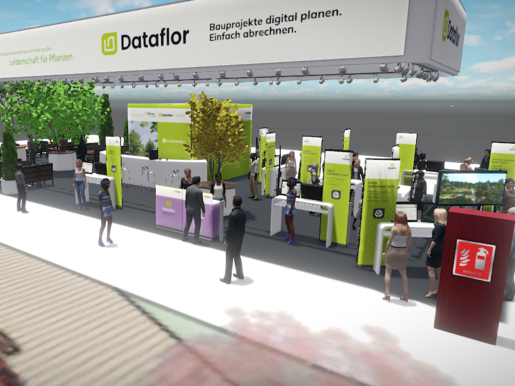 Visualisierung des Dataflor Messestands auf der GaLaBau in Nürnberg