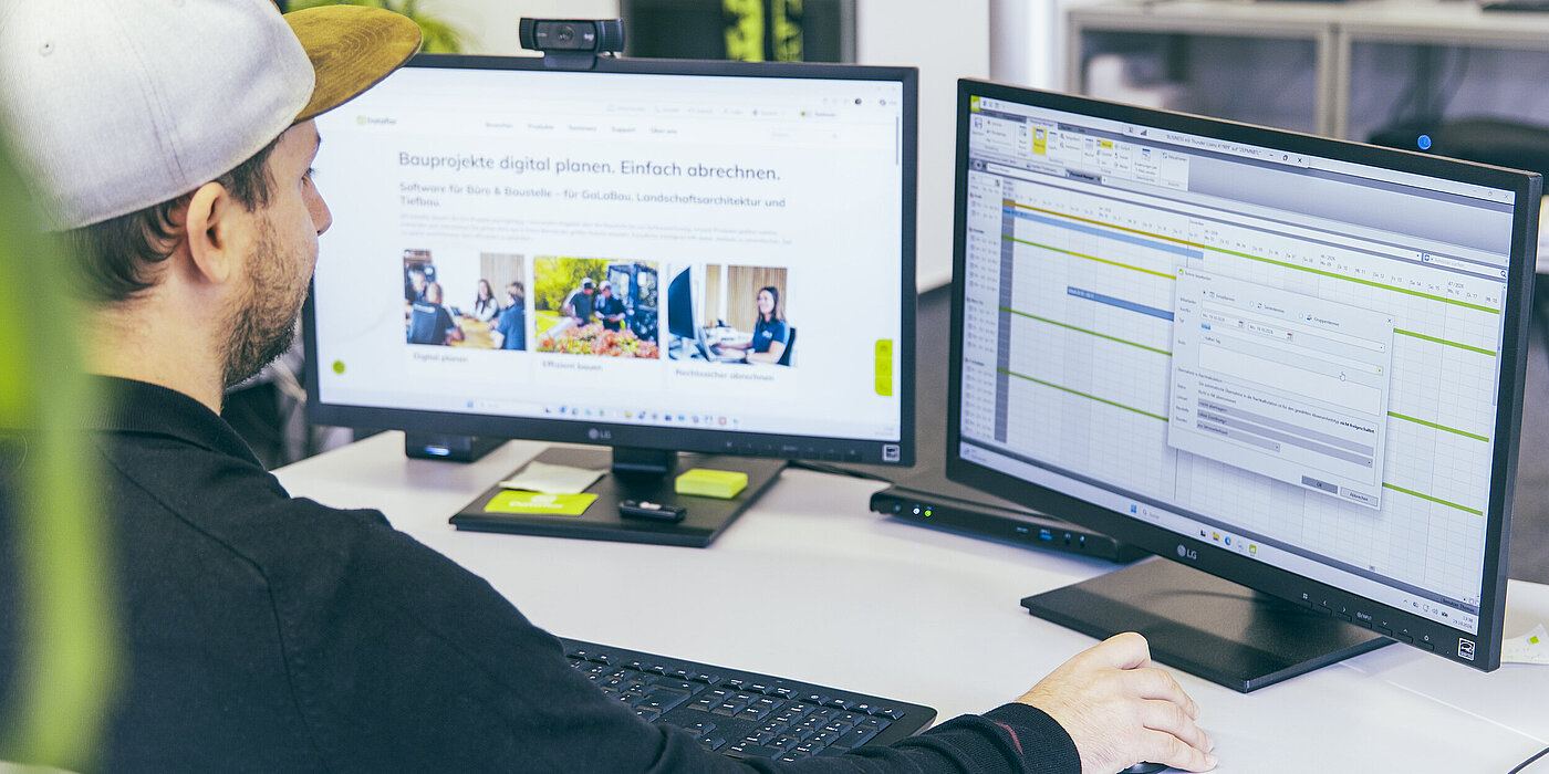 Computerbildschirm mit grafischer Personalübersicht im Personal-Manager von BUSINESS zur Planung von Abwesenheiten und Mitarbeiterverfügbarkeiten.